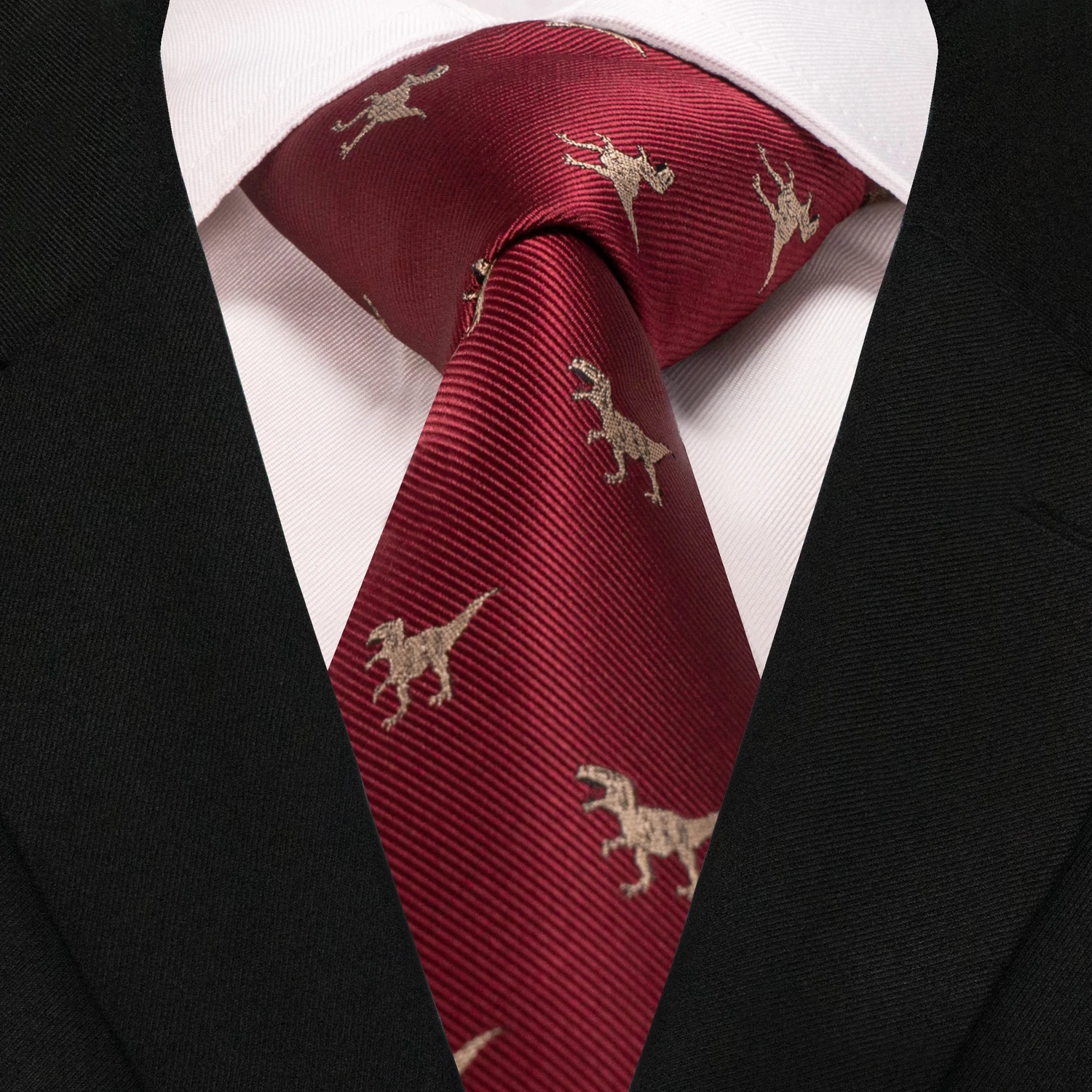 Novità Cravatta animale per uomo Personalità Cravatta intrecciata in seta Dinosauro Lumaca Volpe Fenicottero Regalo accessorio per matrimonio per feste di moda