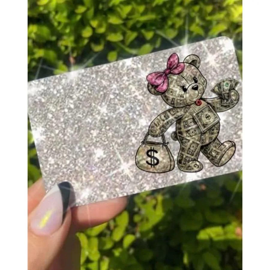 

The Original Ultra Bling Reflective Skin Debit Credit Card Use Only by Tap, Back Information Teddy Exotix