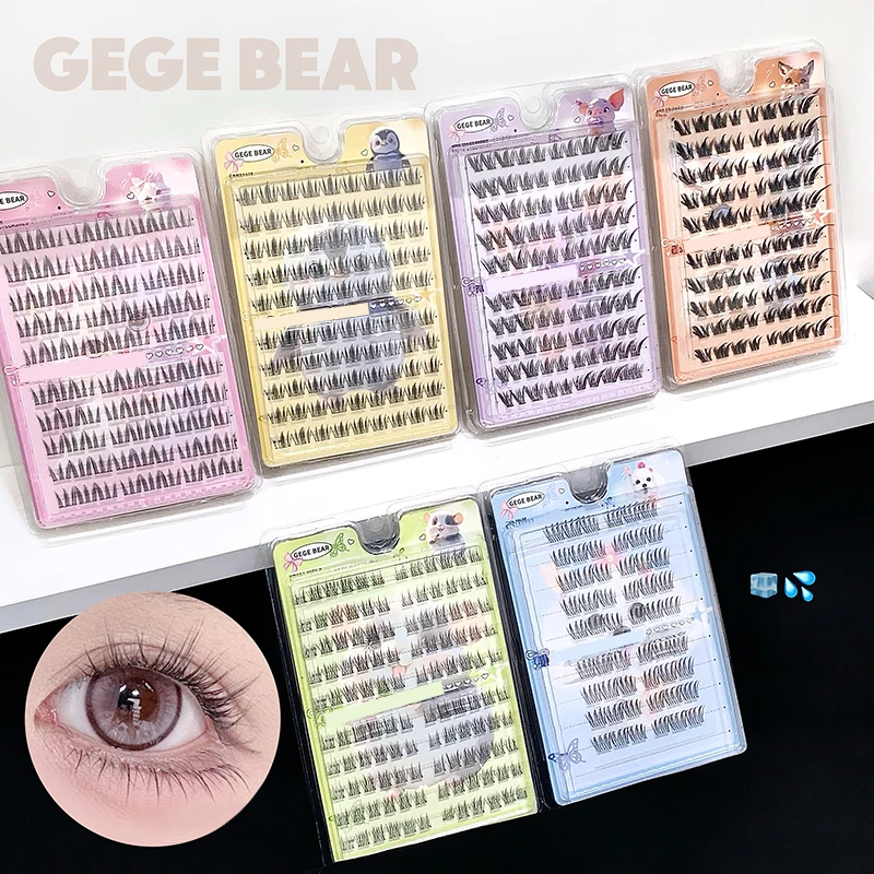 Gege bear, free adhesive false eyelashes, 120 clusters, natural and agile, enlarging eyes, no need to remove false eyelashes