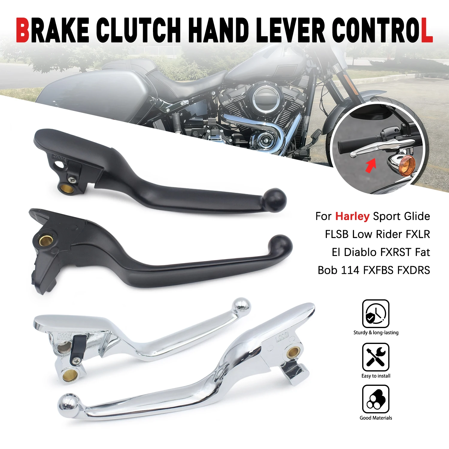 For Harley Sport Glide FLSB Softail FXFBS FXDRS FXLRST FXRST Low Rider ST FXLRST Fat Bob Motorcycle Clutch Brake Control Levers