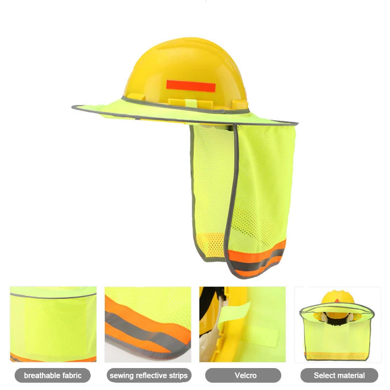 UV Curtain Reflective Neck Protector Sunscreen Construction Site Construction Engineering Labour Safety Helmet Sunshade Cover