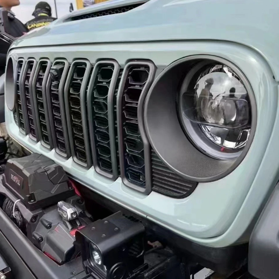 Jeep ラングラー JL型 18〜24年式対応 フロントグリル 新型風 フロントグリル,ジープラングラーjl 2018-2024,上位グリッド,フロント