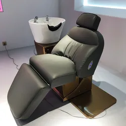 Barbershop Head Spa Shampoo Chair Massager Shampoo Hair Salon Chair Beauty Salon Reclining Electric Cadeiras Salon Furniture