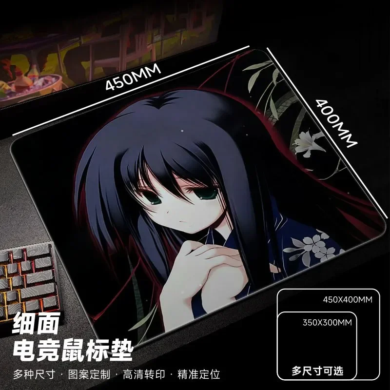 

Japanese Anime Girl Flower Glass Gaming Mouse Pad Anti Slip Smooth Frosted Surface Desk Mat Tempered Office Mousepad Esports