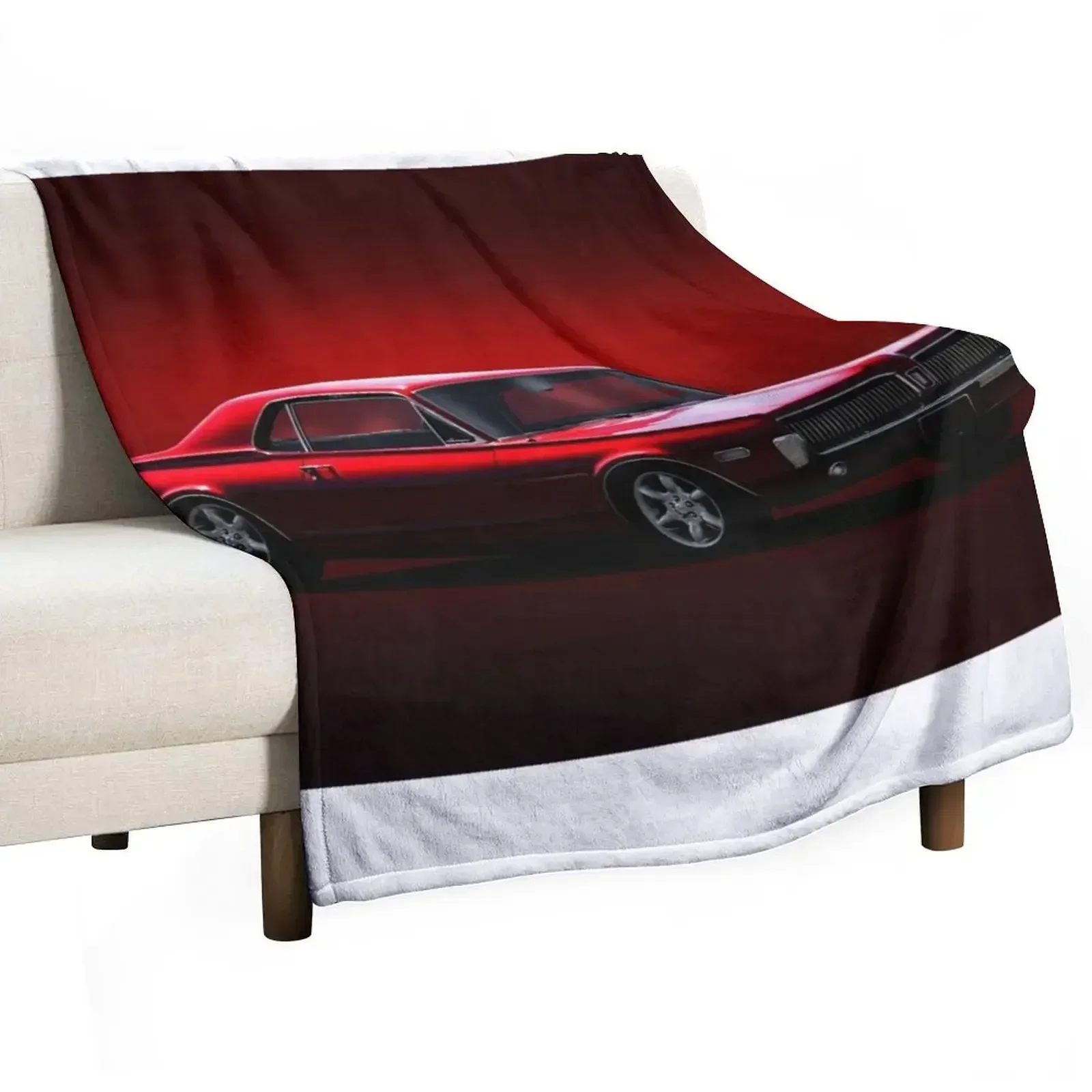 1968 Mercury Cougar Throw Blanket Sofa Quilt Cute Plaid Bed linens Blankets