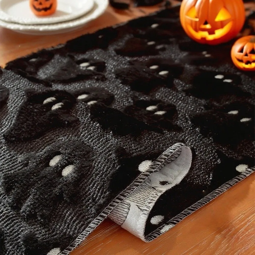Comfortable Ghost Table Cover Rectangular Long Halloween Table Runner Soft Texture Creative 3D Tufting Dining Tablecloth