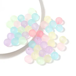 100Pcs/Lot Colorful Frosted Acrylic Beads Spacer Loose Beads Drilled Hole For DIY Craft Ornament Making Clothing Finding Accesso