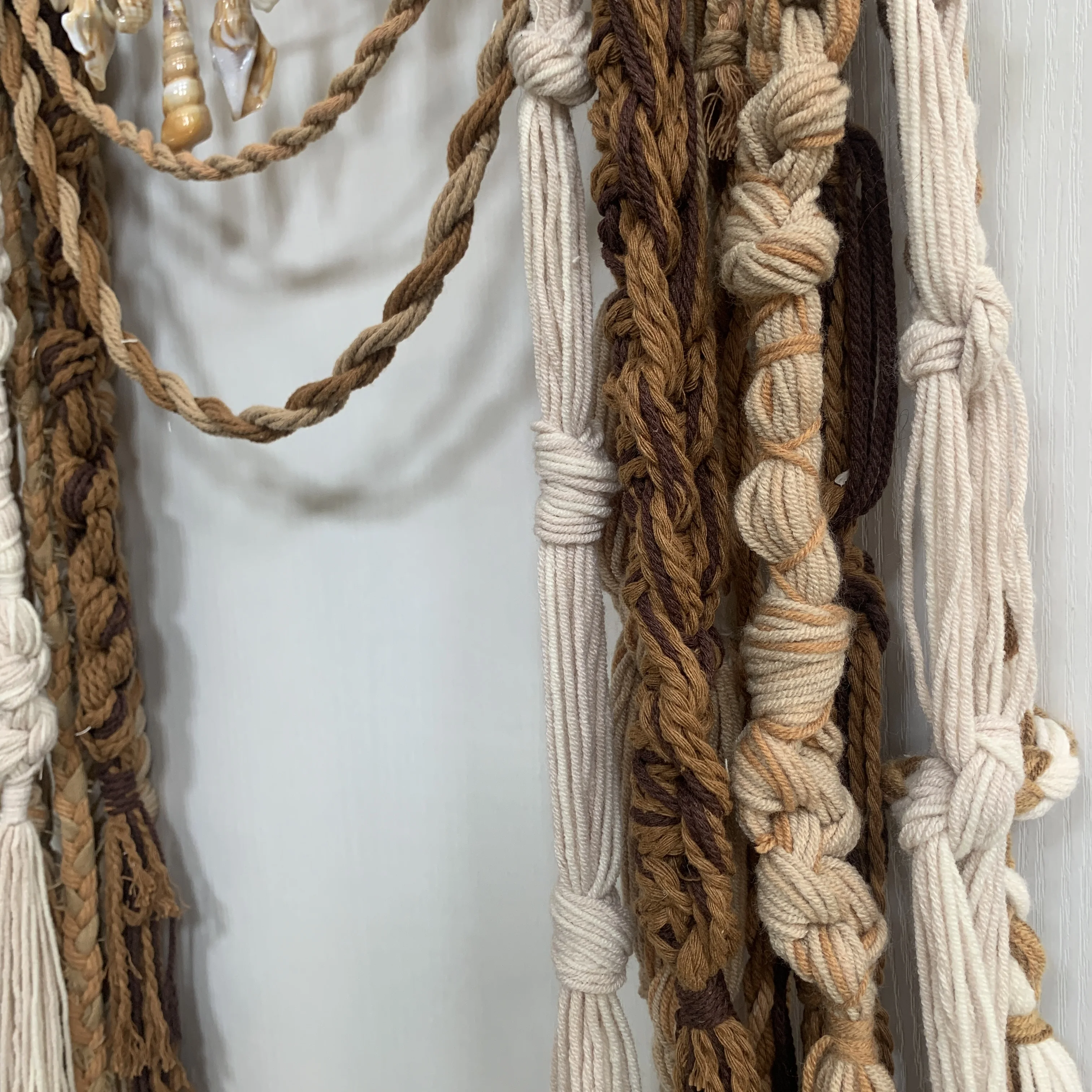 Bohemian Retro Shell Woven Hanging Natural Jute Arch Wall Decor Rustic Home Soft Furnishing Wall Ornament