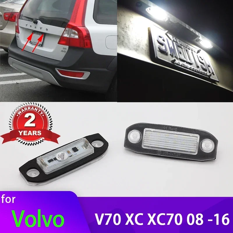 2pcs White LED License Number Plate Light Bulb For Volvo V70 XC XC70 2008 -2016 license plate lamp