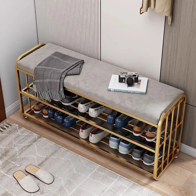 Long Entryway Shoe Bench with Built in Storage Durable Solid Wood Shoe Rack Seat for Home Hallway Living Room Bedroom Organizer