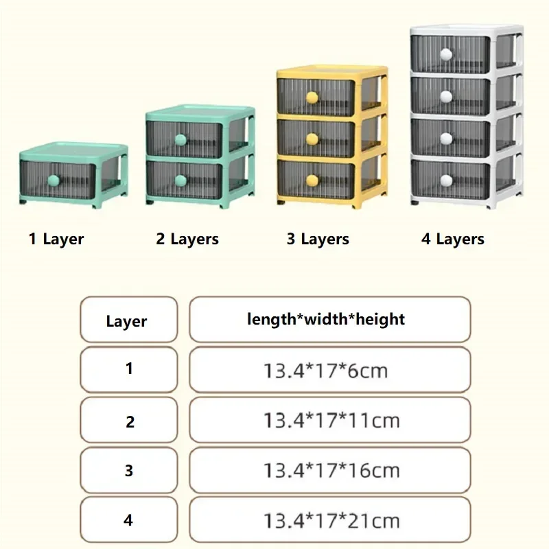 Storage Box Multi-layer Drawer Transparent Storage Box in Office Stationery and Cosmetics Organizing Rack