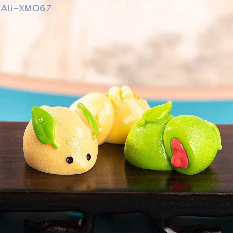 Creative Chinese Pastry Figurine Crafts Cute Cartoon Fruit Food Resin Ornaments Home Decoration Kawaii Room Desk Decor Gifts