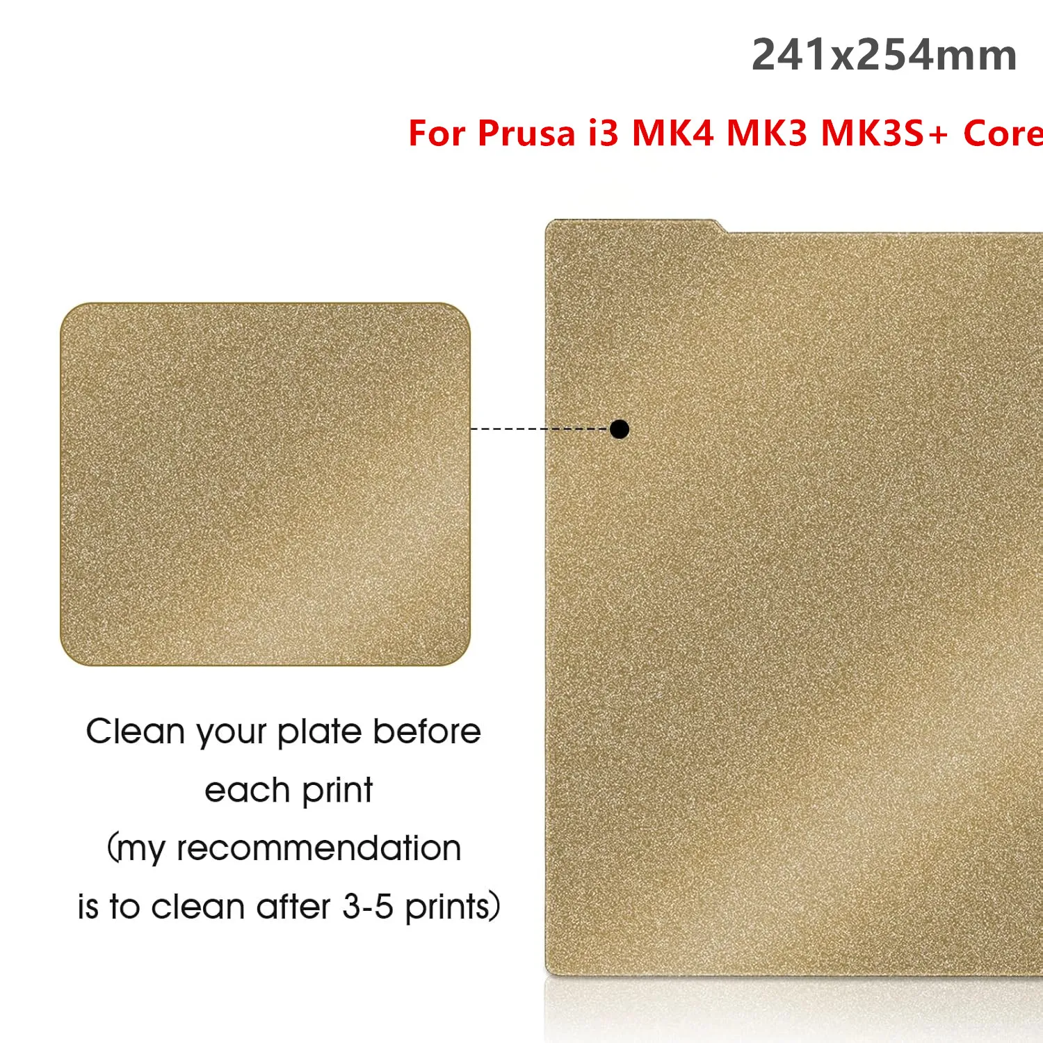 Текстурированный лист PEI 241x254 мм для Prusa I3 MK4 MK3 MK3S + основная пластина, двусторонняя гладкая ПЭТ PEO PEY, пружинная стальная печатная платформа