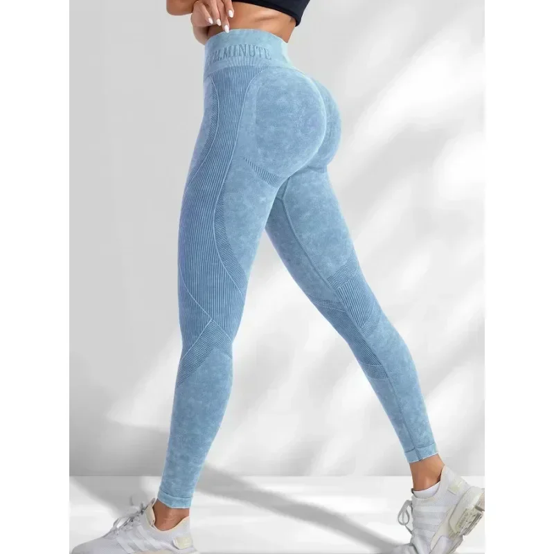 CZGUKE High-Waisted Seamless Yoga Pants with Letter Frosting Women's Butt-Lifting Slimming Leggings Elastic Sports Pants