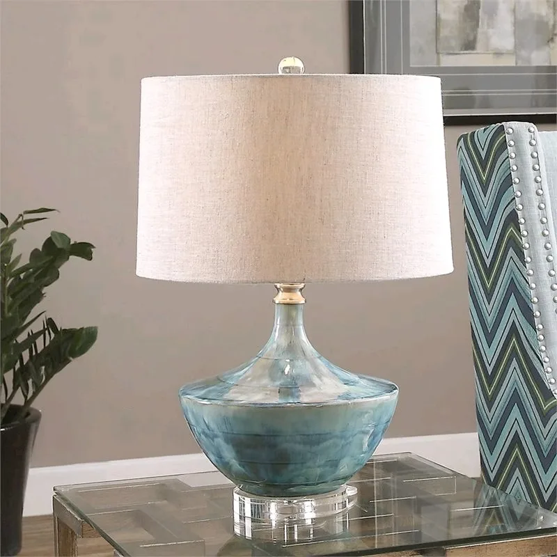 Energy Saving Rural Light Ink Ceramic Postmodern Simple Retro New Chinese Style Living Room Study Bedroom Bedside Lamp