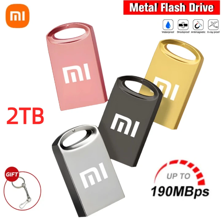 Pen Drive USB Impermeável Xiaom, Pen Drive de Metal de Alta Velocidade, Pendrive Tipo C, 1TB, 2TB, 128GB, 3.0