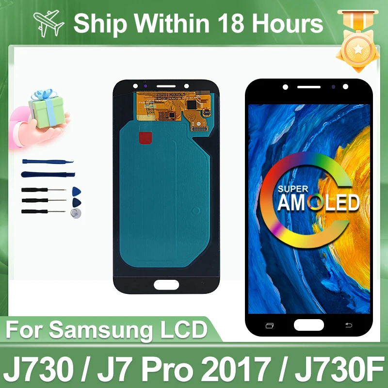 Super AMOLED For Samsung Galaxy J7 Pro Display J730 LCD J730F J730GM/DS Touch Screen Digitizer J730G/DS LCD Replacement Parts