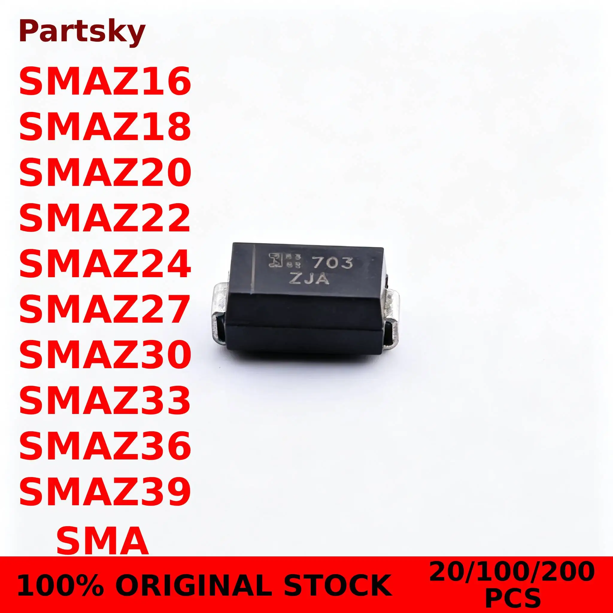 20/100/200PCS New ORIGINAL SMAZ16 SMAZ18 SMAZ20 SMAZ22 SMAZ24 SMAZ27 SMAZ30 SMAZ33 SMAZ36 SMAZ39 SMD Zener Diode In Stock