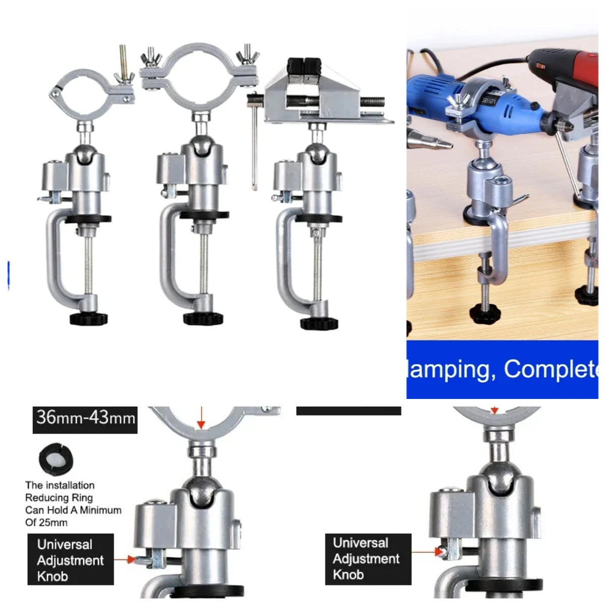 360° Rotating Table Vise Bench Clamp Bracket Multifunctional Electric Grinder Stand Holder Accessories For   Tool