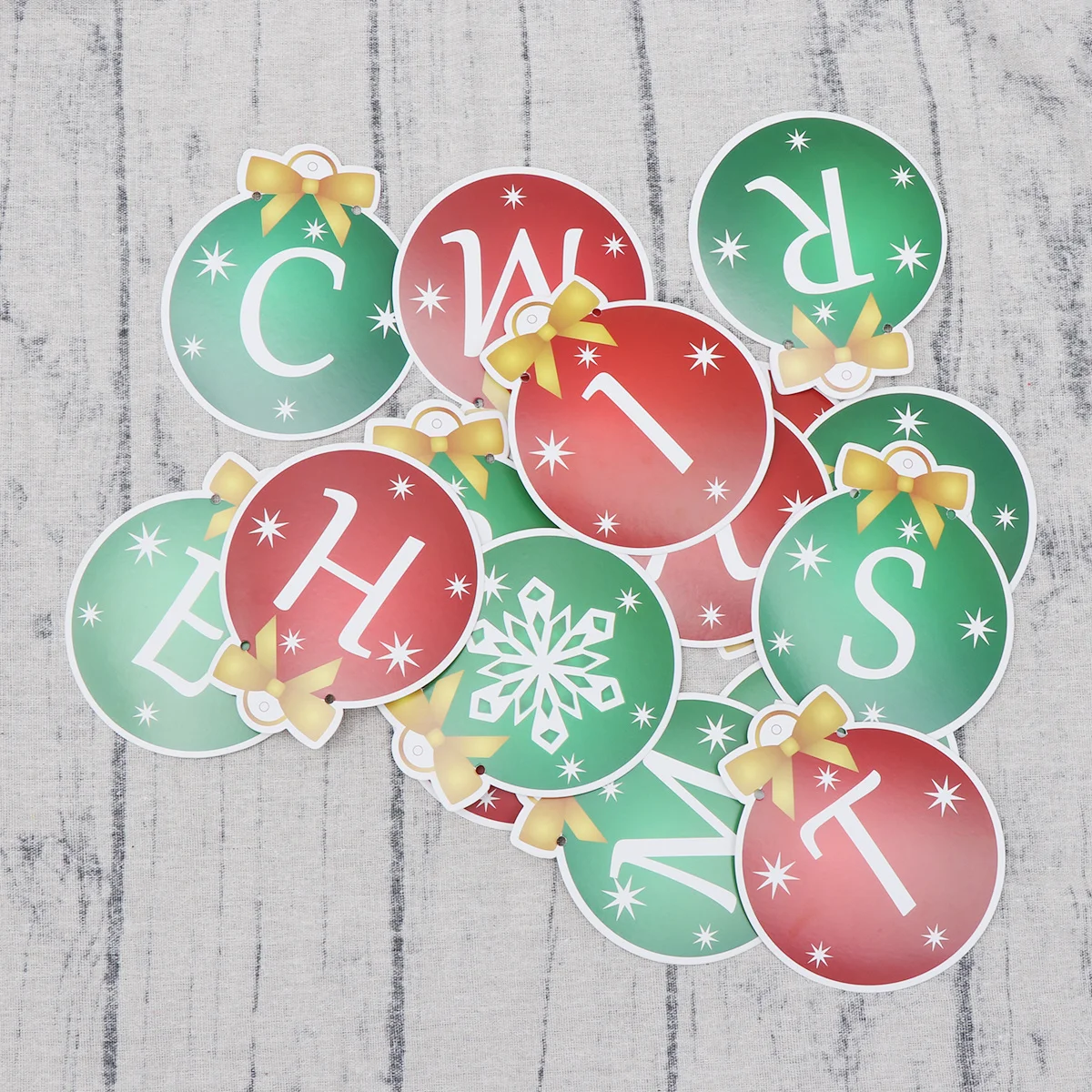 

Round Merry Christmas Letter Paper Banner Decorative Hanging Pull Flag Party Supply Indoor Outdoor Window Wall Tree