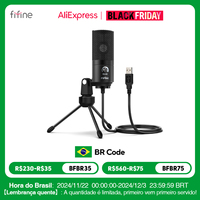 FIFINE USB Condenser Microphone with Gain Knob,Metal Recording Mic for Home Studio,Podcasting,Voice-over,Laptop,Windows -K669