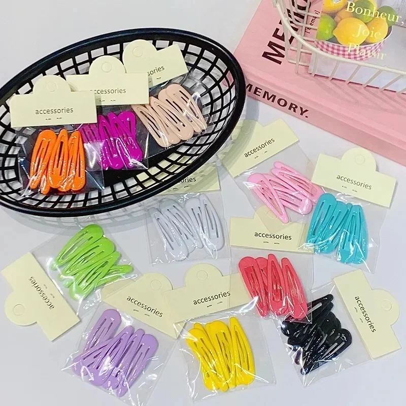 5-30pcs bagged Cute Solid Waterdrop Shape Hair Clips For Girls BB Side Hairpins Basic Barrettes Kids Fashion Hair Accessories