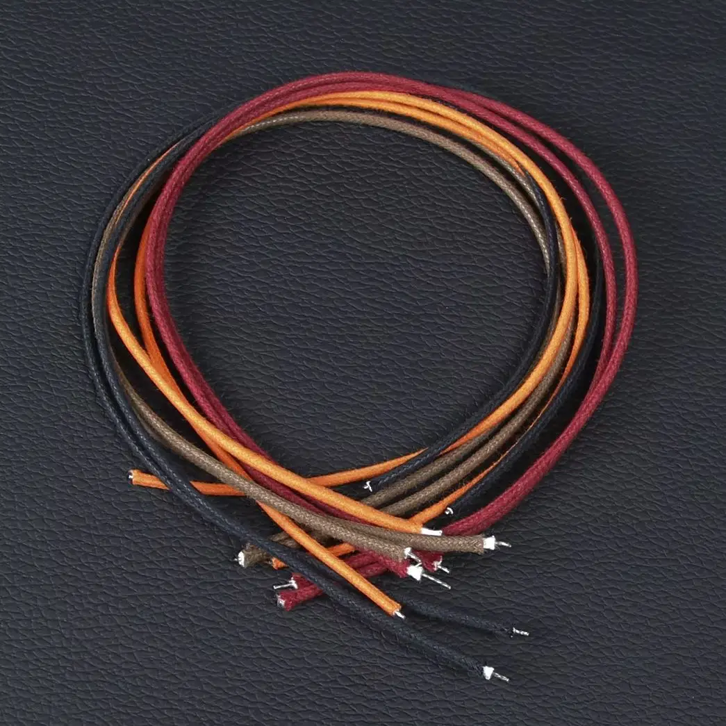 New 8PCS Vintage Tin-copper Guitar Push-Back Braided Cotton Cable Wire AWG22 1Feet 4 Colors Guitar Parts