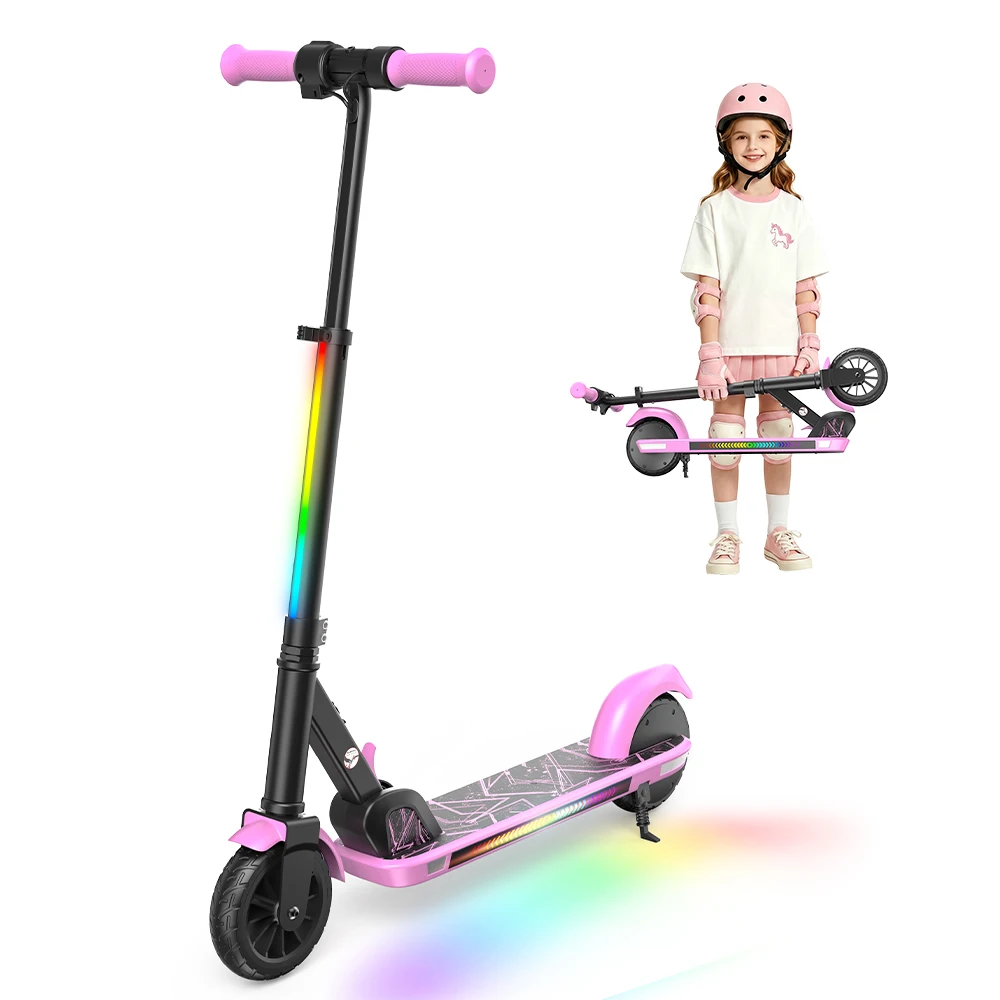 Patinete eléctrico para niños IScooter K4, batería de 21,6 V y 2,6 Ah, neumáticos de 6 pulgadas, acelerador y freno seguros, autonomía de 7 a 9 km, 3