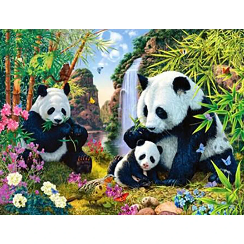 

Panda 5D Diamond Painting Kits Full Square/Round Diamond Mosaic Cherish Animals Rhinestone Embroidery Home Decor DIY