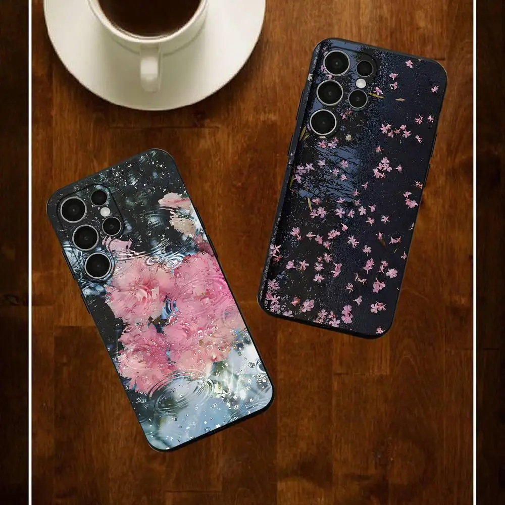 Flowers Floating On The Water Phone Case For Samsung S24 25 23 22 21 20 Plus Ultra 5G Lite Shockproof Cover