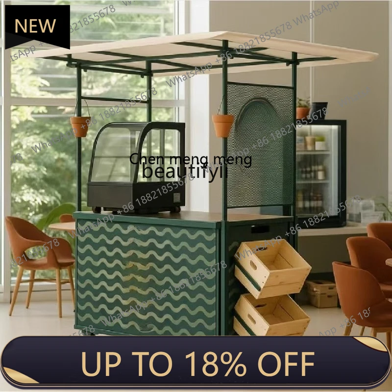 

Z189 a01 Creative Shopping Mall Traffic Display Trolley Multi-Functional Movable Store Decoration Flower Cart