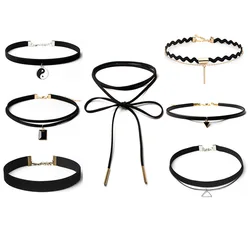 Vintage Black Velvet Choker Necklaces Gothic DIY Rope Women Neck Decoration Jewelry on Neck Girls Charm Party Accessories Gifts