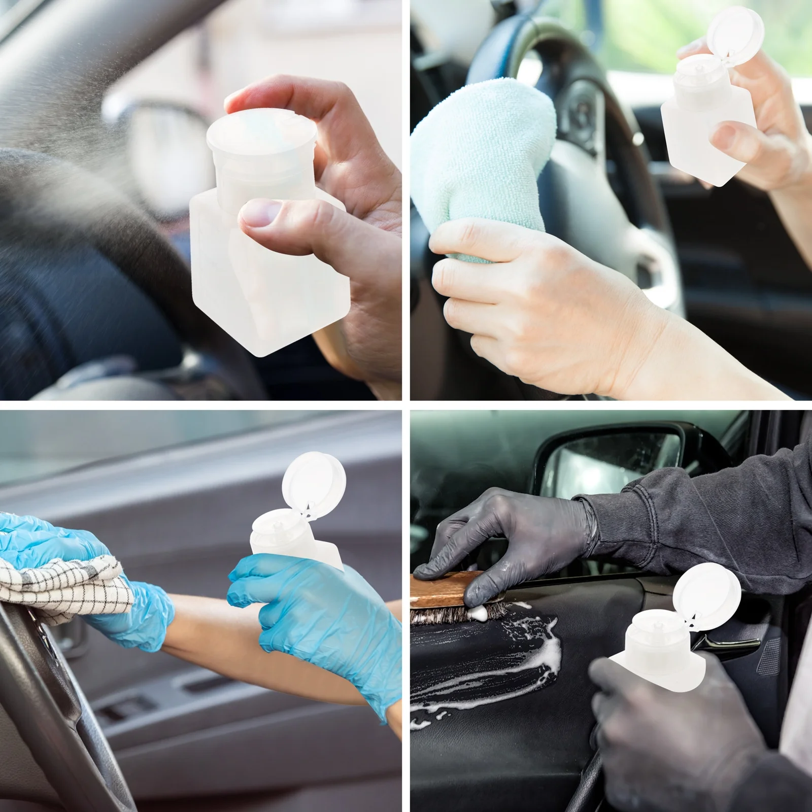 

2Pcs Press Dispenser Alcohol Bottle Portable Leak-Proof Non-Volatile Liquid Storage Bottle for Makeup Remover Skin