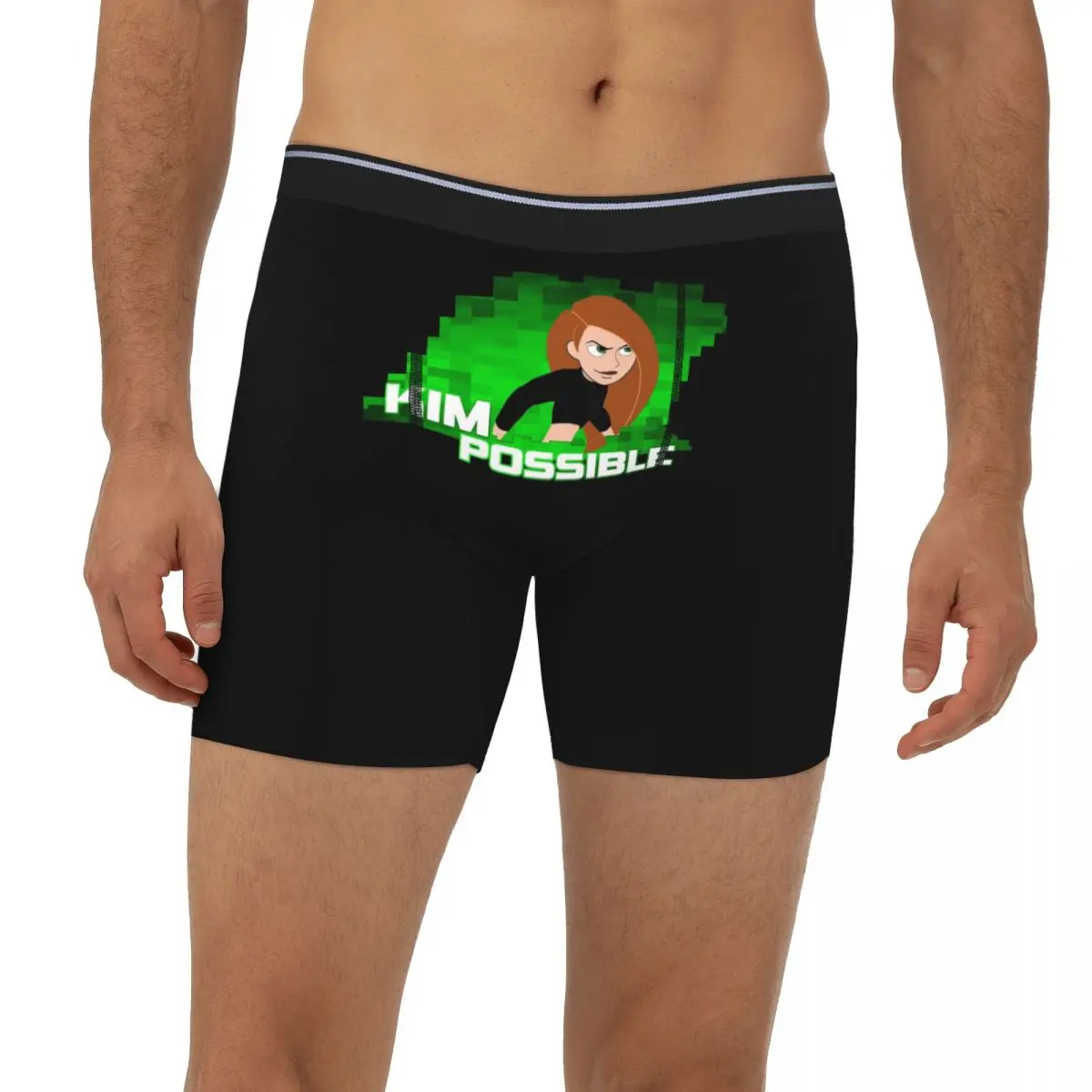

Kim Possible Anime Green Light Long Boxer Underpants Short Male Panties Soft Underwear for Homme Man Boyfriend Gift
