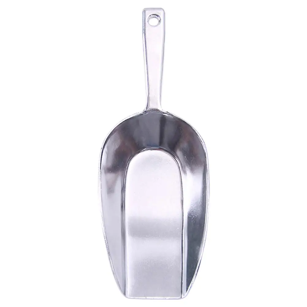 

Aluminum Ice Scoop Shovel for Kitchen Bar Silver Alloy Flour Grain Multi-functional Small Size Reusable Ergonomic Handle