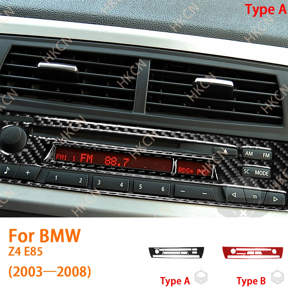 

Carbon Fiber Central Console CD Radio Panel Modification Car Accessories For BMW Z4 E85 2003—2008 Interior Trim Sticker Decals