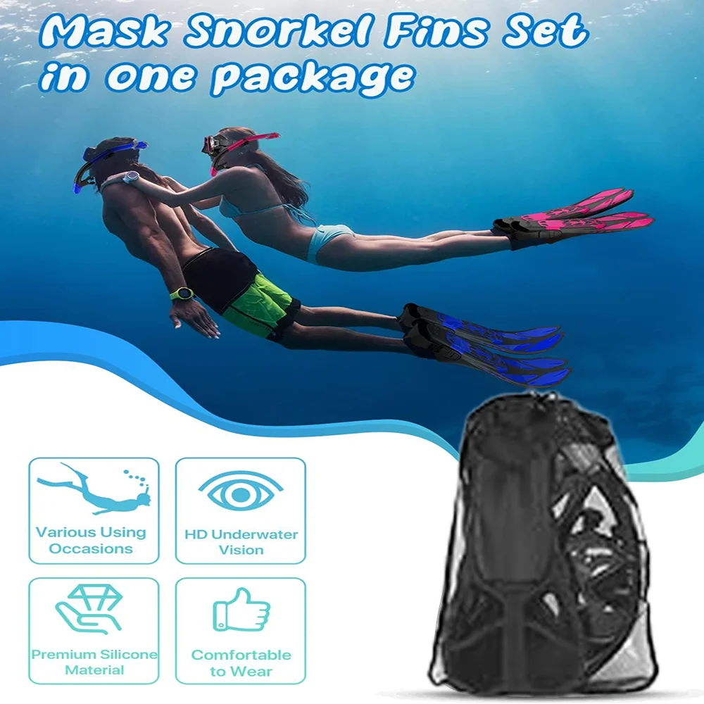 Mask Fins Snorkel Set, Snorkel - огляд і ціна Freediving Mask Set