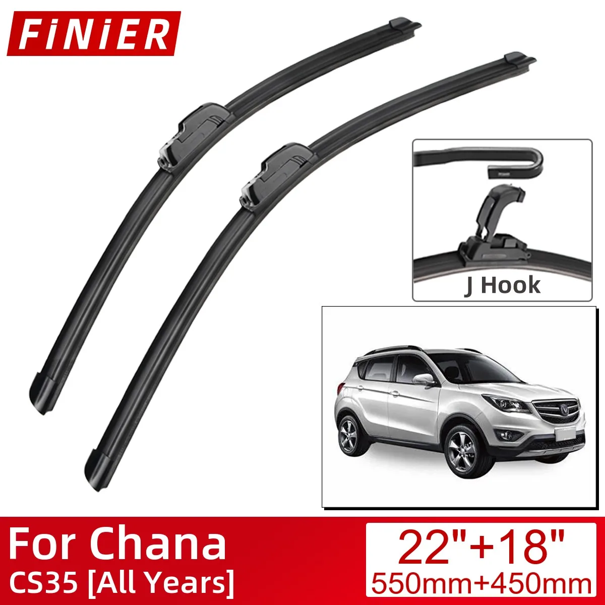 

For Chana CS35 All Years Car Accessories Front Windscreen Wiper Blade Brushes Wipers U Type J Hooks