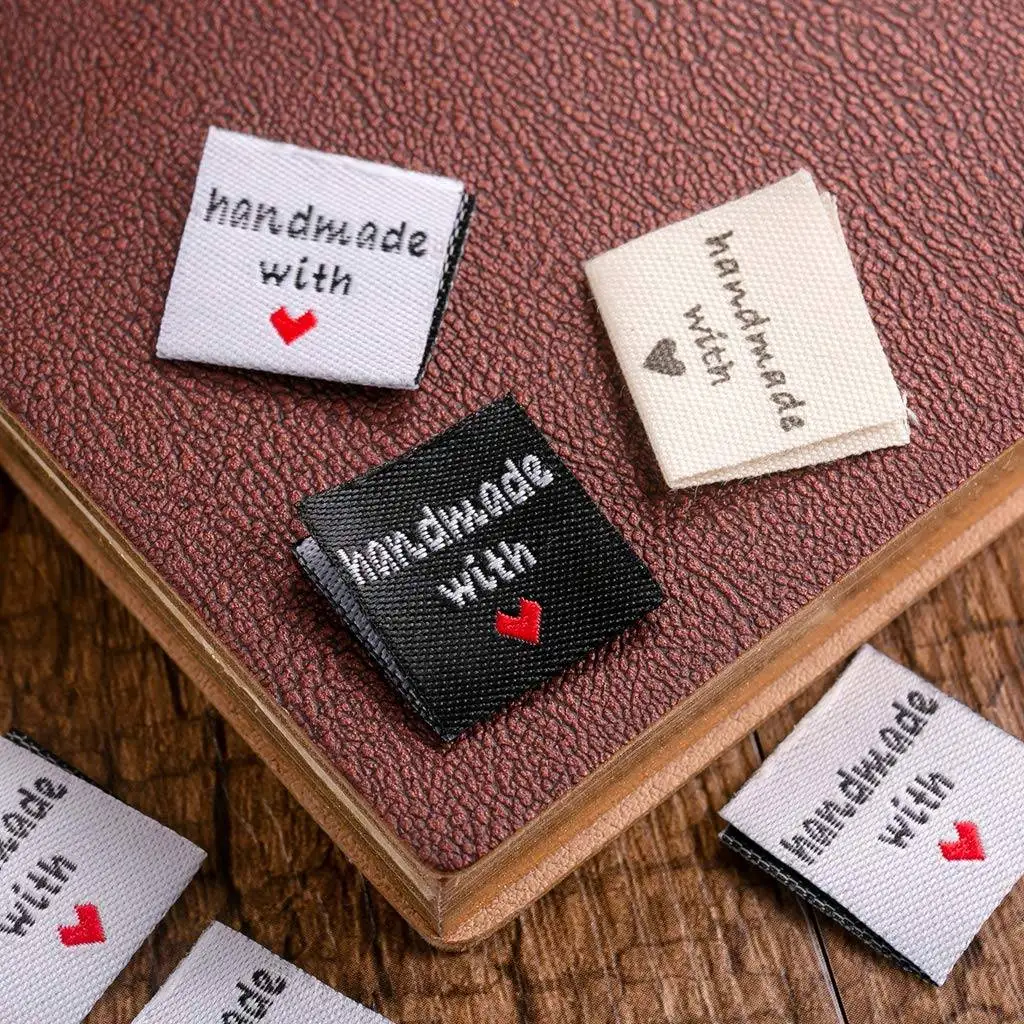 150 Pcs Handmade Sew-on Woven Clothing Labels Sewing Crafting Fabric Tags for Clothes Dolls Hats Shoes Sewing Crafts DIY