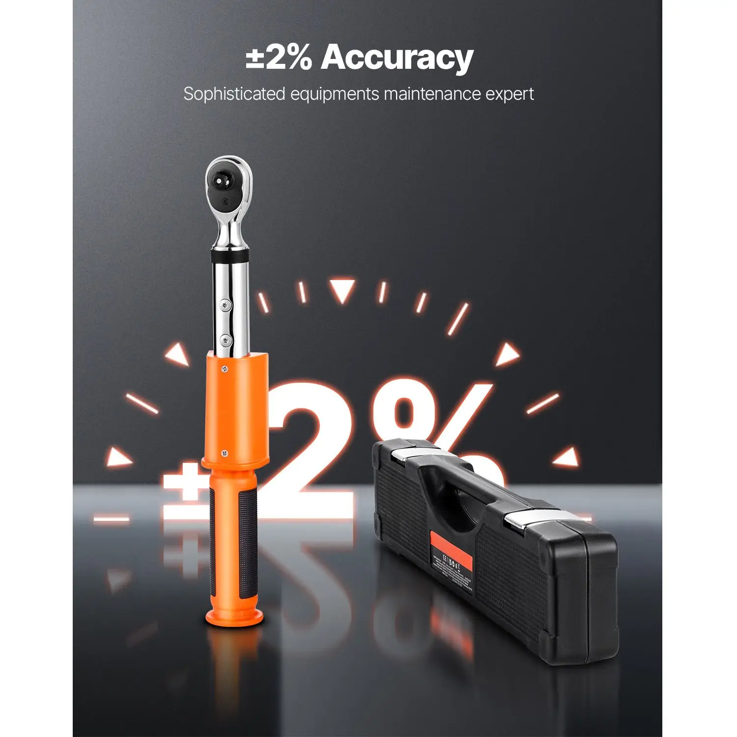 Digital Torque Wrench, 3/8 Inch Drive, 0-99.57 Lbf-ft / 0-135 N.m, 72-Tooth, 2% High Accuracy Electronic Torque Wrench with