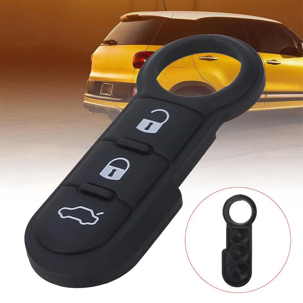 Auto 3 Button Remote Key Fob Rubber Pad Car Replacement Parts Remote Control Key Button Board For Fiat 500 Panda Abarth Punto