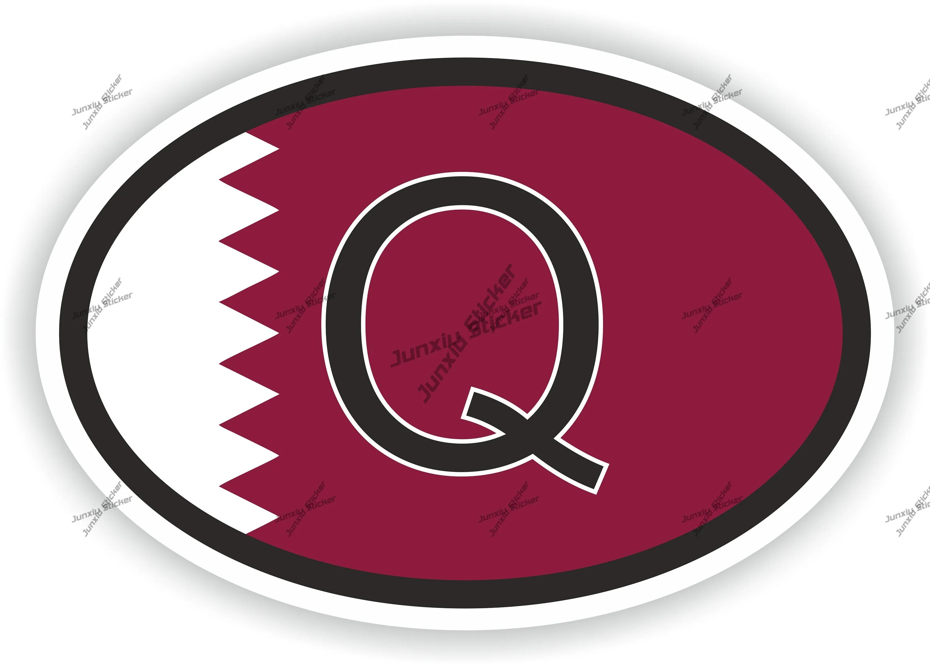 

Qatar Country Code Q Oval Flag Sticker Creative Decals Pvc Boat Accessories Style For Car Stickers Racing Rally Decoration Decal