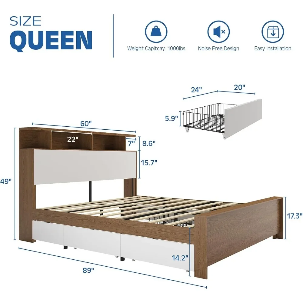 Queen Bed Frame with 49