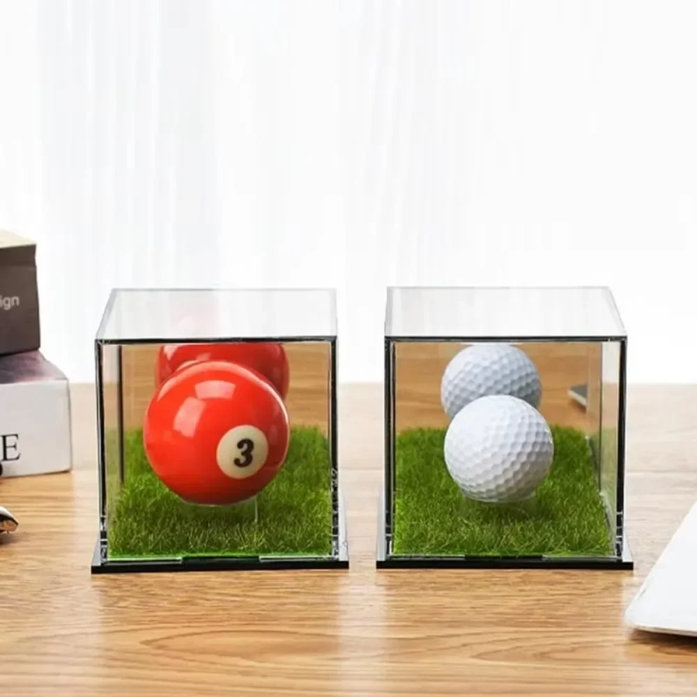 Golf Ball Square Display Cabinet Memorial Box Acrylic Mirror Storage Box Golf Ball Display Cabinet