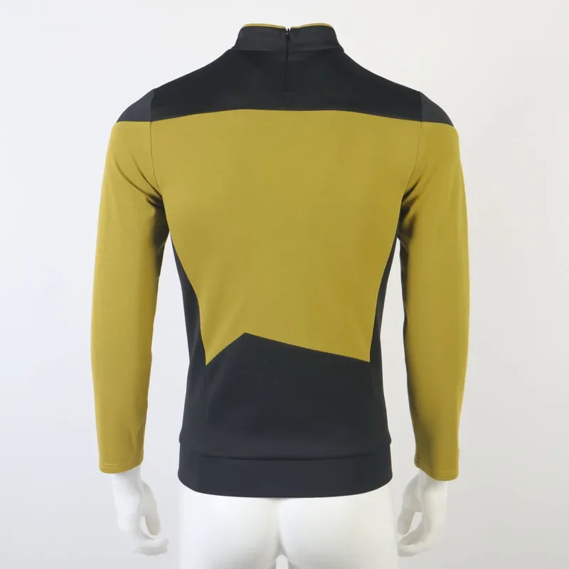 Star TNG The Next Generation  rek Red Yellow Blue Shirt Uniform Cosplay Costume For Men Coat Halloween Party