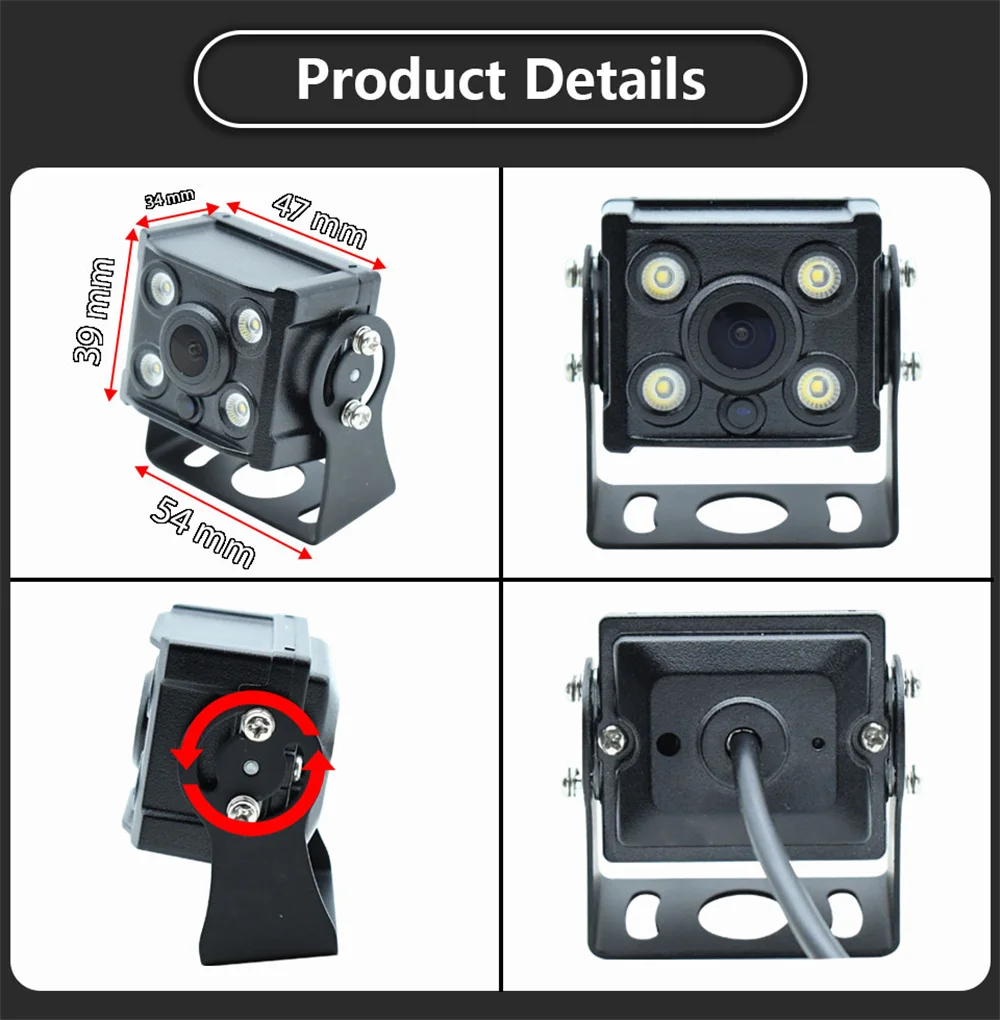 4LED CCD/1080P Car Rear View Vehicle Camera  For Truck Bus Trailer Pickups Reverse Waterproof 9V-36V Backup Camera