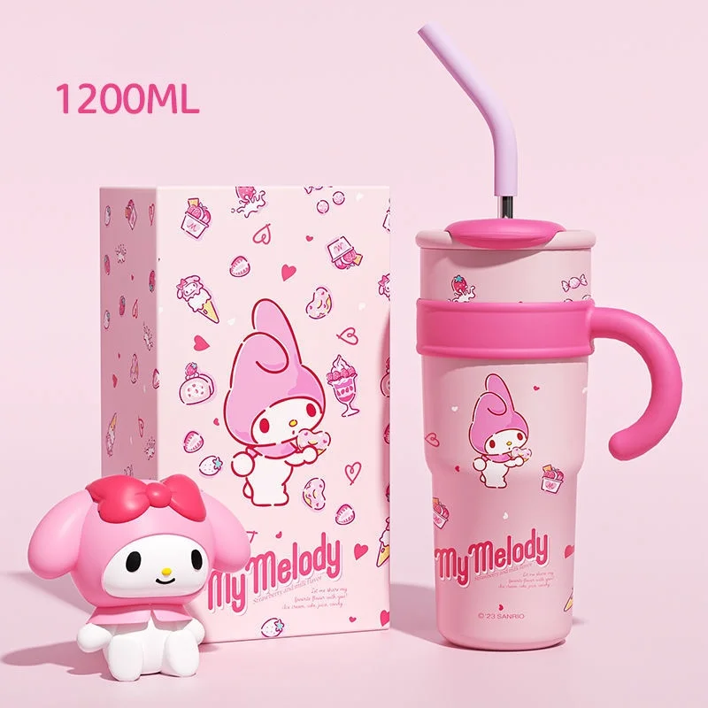 Sanrio Hello Kitty 700/1200ml Stanley Cup Large Capacity Cute Straw Insulated Cup My Melody Cartoon Child Stainless Cup Gift