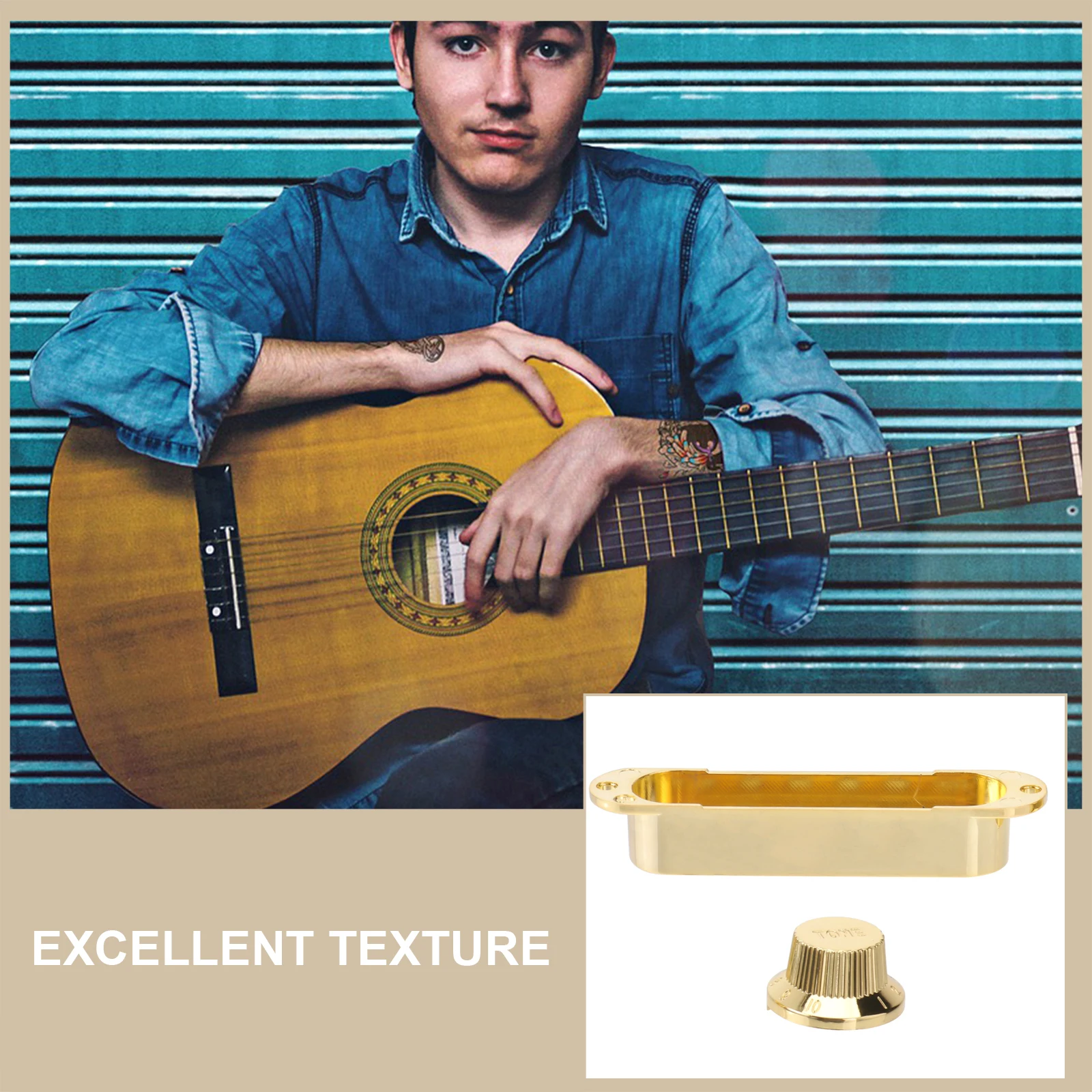

Pickup Covers 1 Volume 2 Tone Knobs 1 Switch Tip Gold Plastic Electric Guitar Accessories Set Replacement Parts