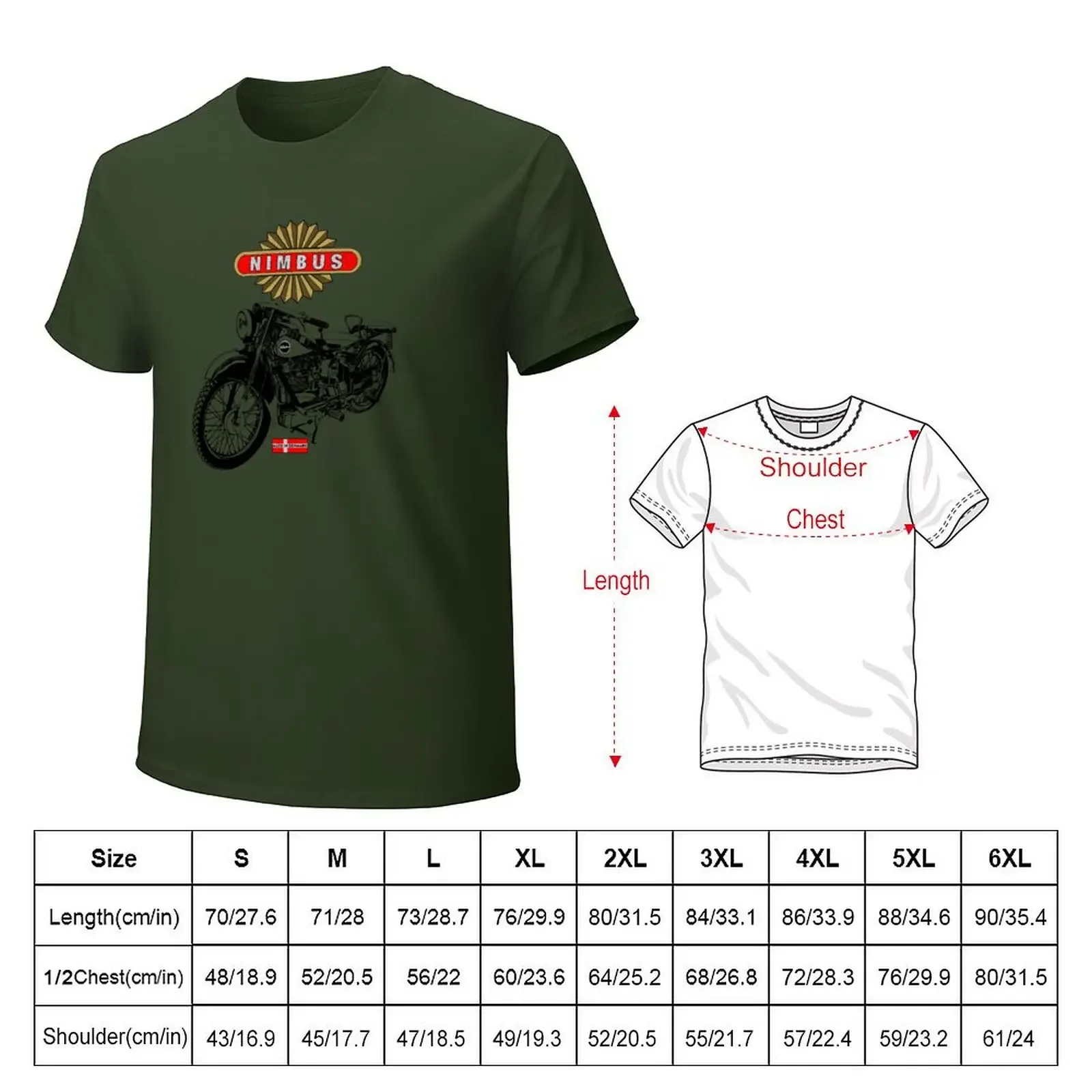 The Gorgeous Nimbus Vintage Danish Motorcycle by MotorManiac T-shirt anime new edition T-shirt men