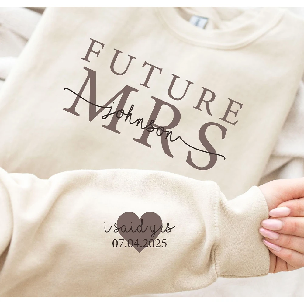 

Свитшот для будущей невесты, свитшот для невесты, свитшот «Я сказала да», забавный унисекс-топ для невесты, повседневная модная одежда для вечеринок и уличного стиля